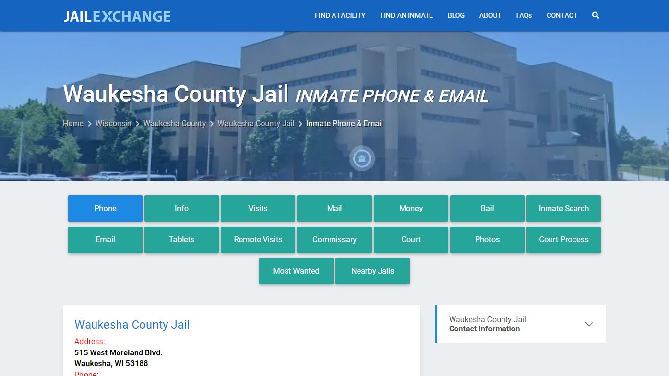 Inmate Phone - Waukesha County Jail, WI - Jail Exchange